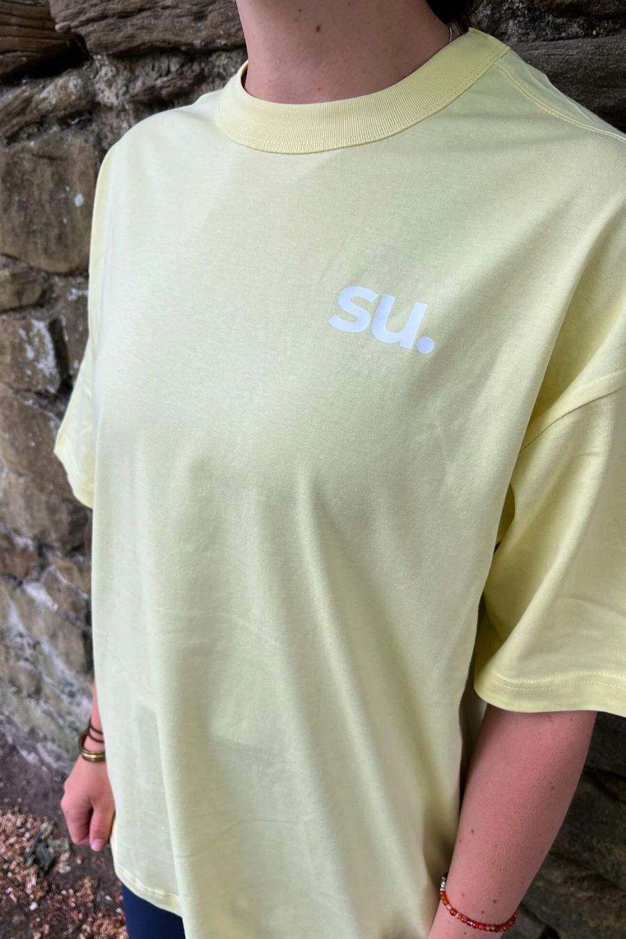 Show Up Club Oversized Tee - Soft Lemon