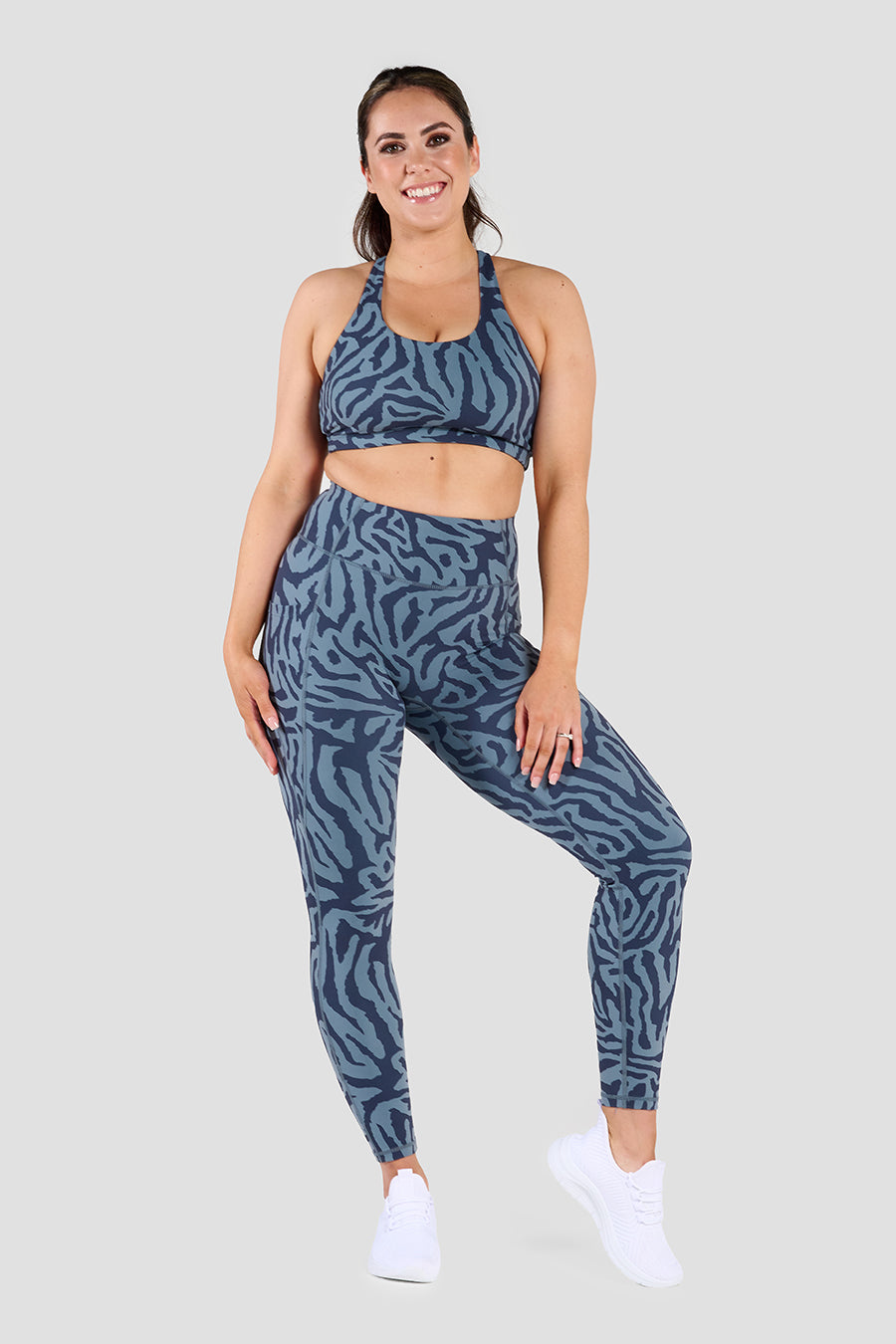 Soul Soft Recycled Leggings - Navy and Slate