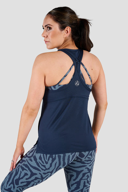 Lola V Neck Active Vest - Navy