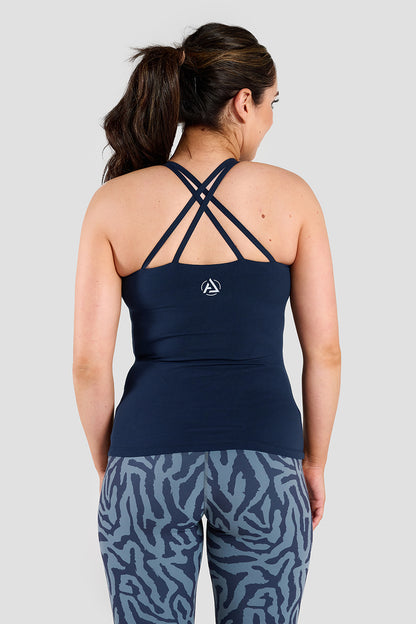 Second Skin Strappy Vest - Navy