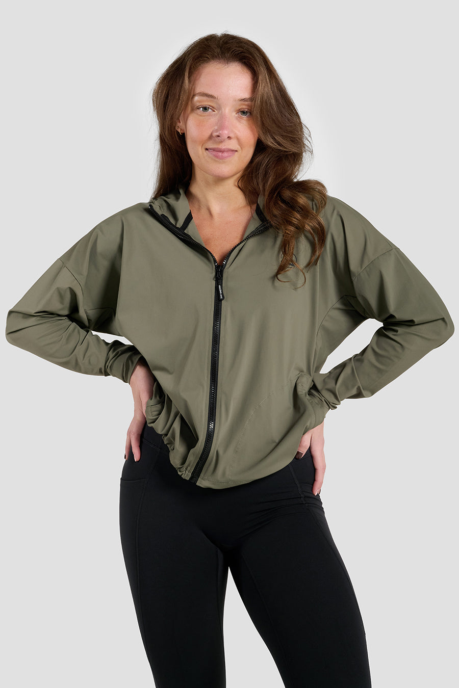 Ada Lightweight Zip Up Jacket  - Olive