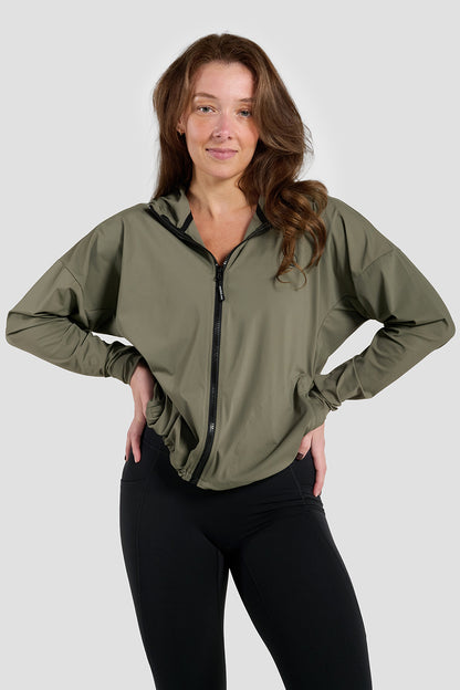 Ada Lightweight Zip Up Jacket  - Olive
