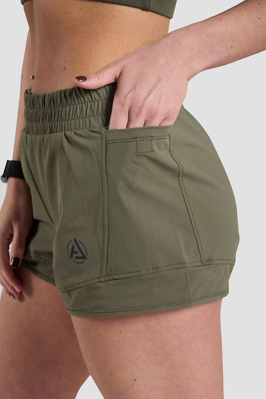 Double Layer Shorts - Olive