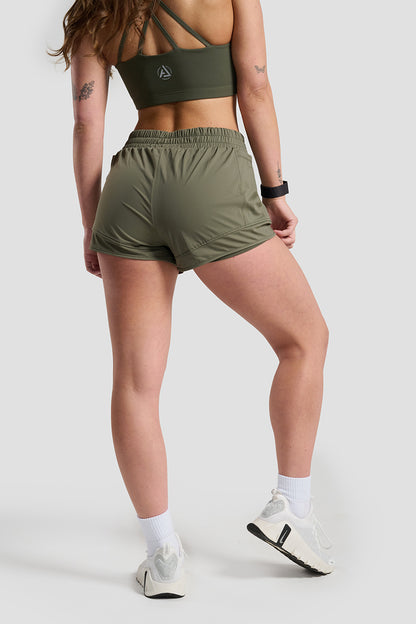 Double Layer Shorts - Olive