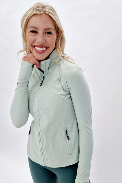 Soul Soft Recycled Zip Up Running Jacket - Cool Matcha
