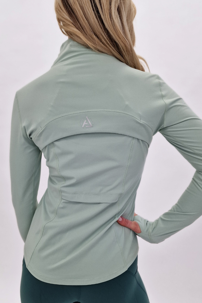 Soul Soft Recycled Zip Up Running Jacket - Cool Matcha